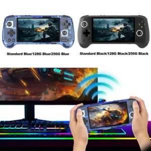 RG556 Handheld Game Console 5.48 Inch AMOLED Screen for Android 13 Game Player  |   Game Players Games & Accessories Black/Blue