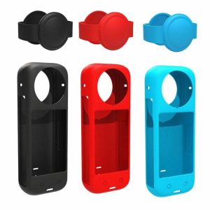 Silicone Cover Case Anti-scratch Protective Cover with Lens Cap for Insta360 X4  |   Others Camera Black/Red/Blue