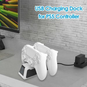 Fast Dual Controller Charger Stand for PS5 Gamepad Charging Dock Station  |   Game Accessories Game Accessories Game Accessories